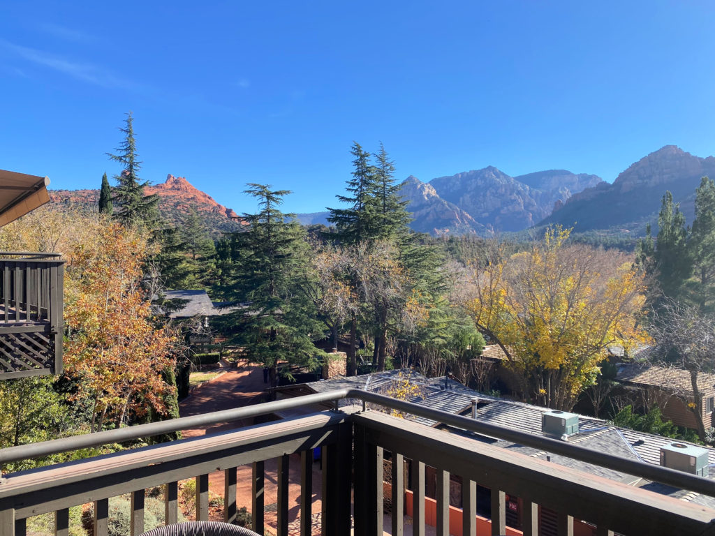 View from a room at L'Auberge, Sedona