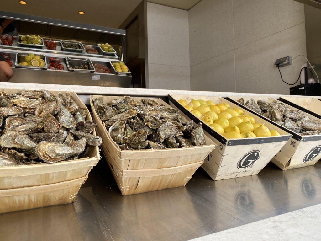 Oysters on display at Boccaccio in Nice, France