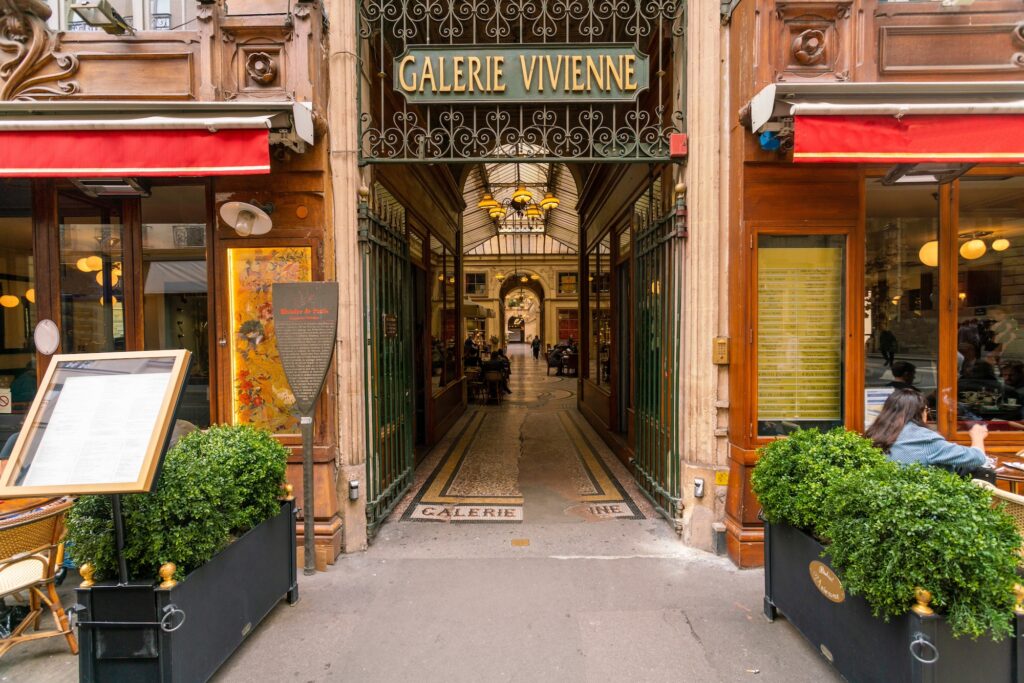 Galerie Vivienne, historic shopping mall with luxury shops in Paris