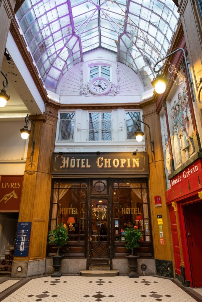 Façade of the Hôtel Chopin in the Passage Jouffroy, Paris