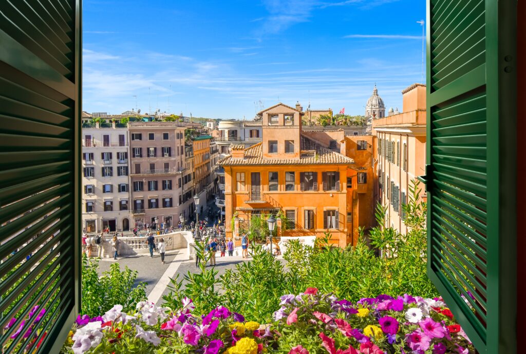 View of Rome from a window